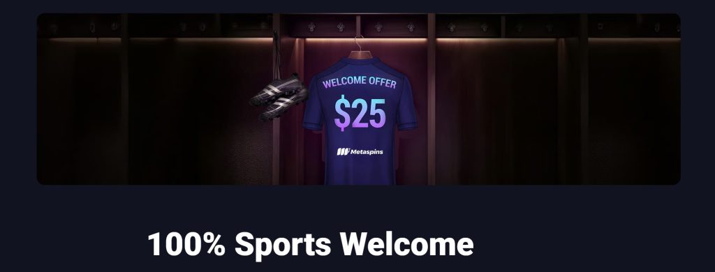 Sports bonuses at Metaspins include the $25 free sign-up offer and Monday Free Spins