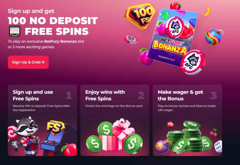 betfury 100 free spins no deposit bonus