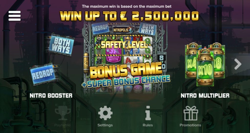 win up to 50 000x your base bet in nitropolis 4!