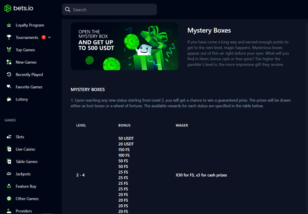 Bets.io Mystery Boxes