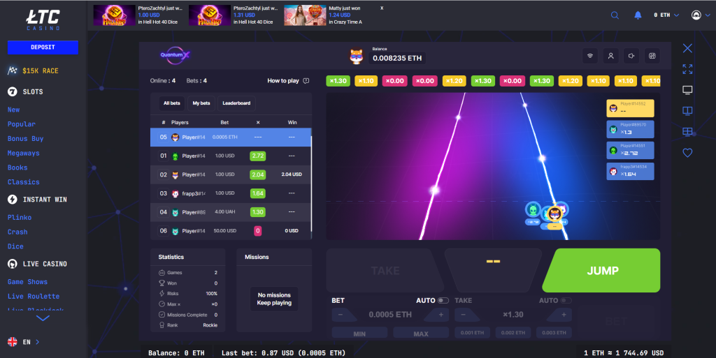 QuantumX Game On LTC Casino