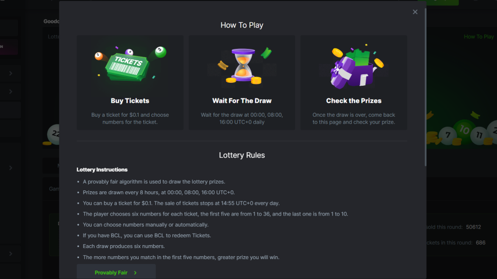 Provably Fair Lottery Rules