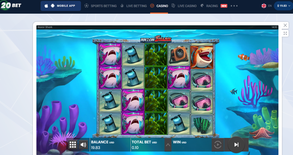 Razor Shark slot on 20Bet Casino