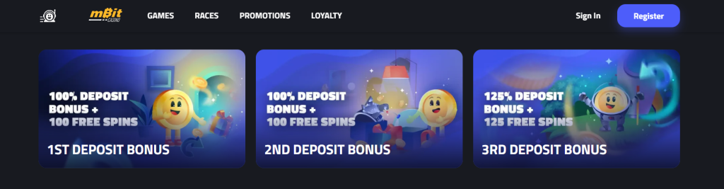 Bonus offers on mBit Casino