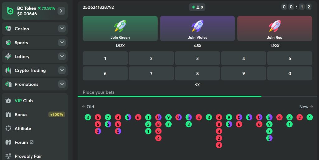 BC Game is the only crypto casino in 2025 offering an original version of the Fast Parity game