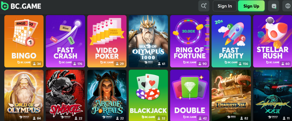 BC Game Casino features an in-house selection of Bitcoin slots created in partnership with Croco Gaming