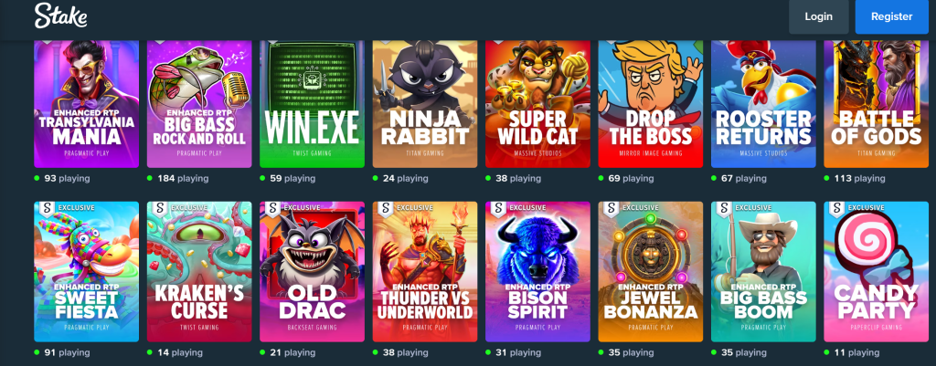 Stake delivers over 100 exclusive slots made in collaboration with its partner studios