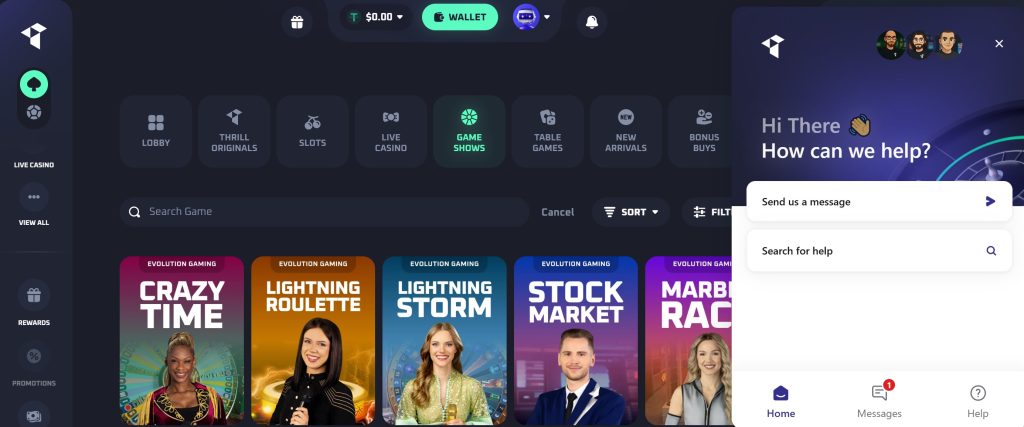 Customer support options includes live Help Center and dedicated social media support channels