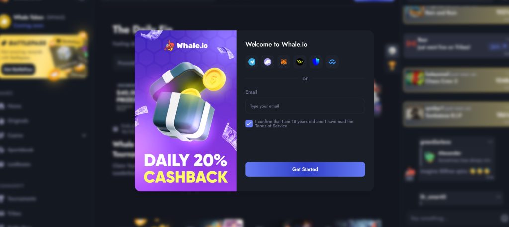 You can join via a crypto wallet or by entering your email address