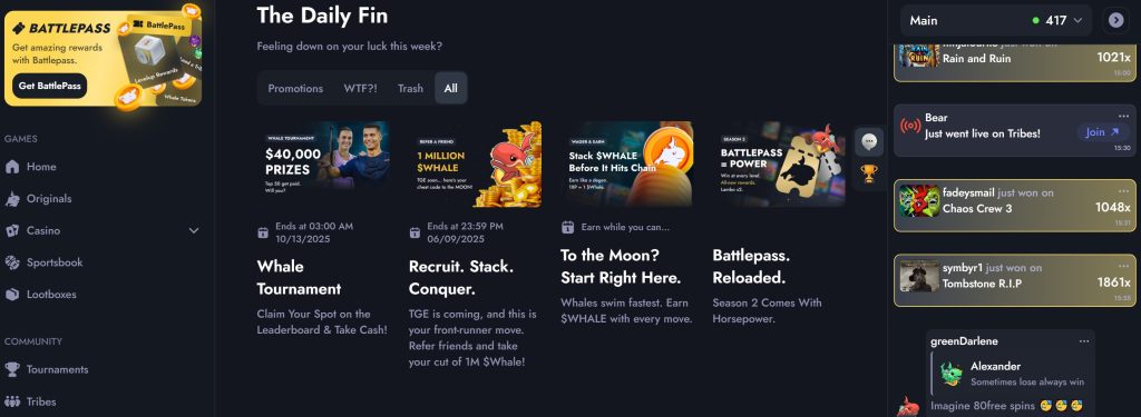 Whale.io provides exceptional value for players via bonuses like lootboxes, Battlepass tickets, and special tournaments