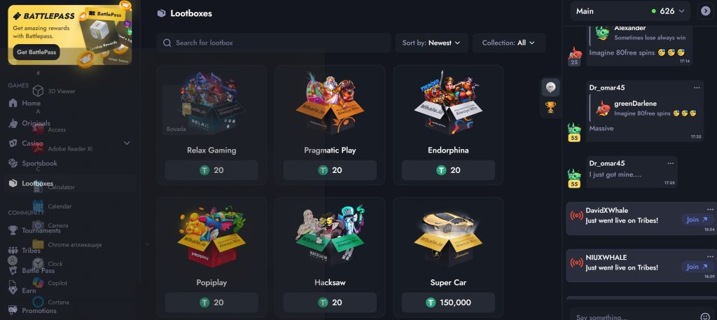 Whale.io Lootboxes come with all sorts of surprises, from free crypto to FS on slots and more