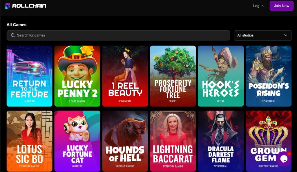 Rollchain Casino is home to over 6,000 games with new releases being added on a regular