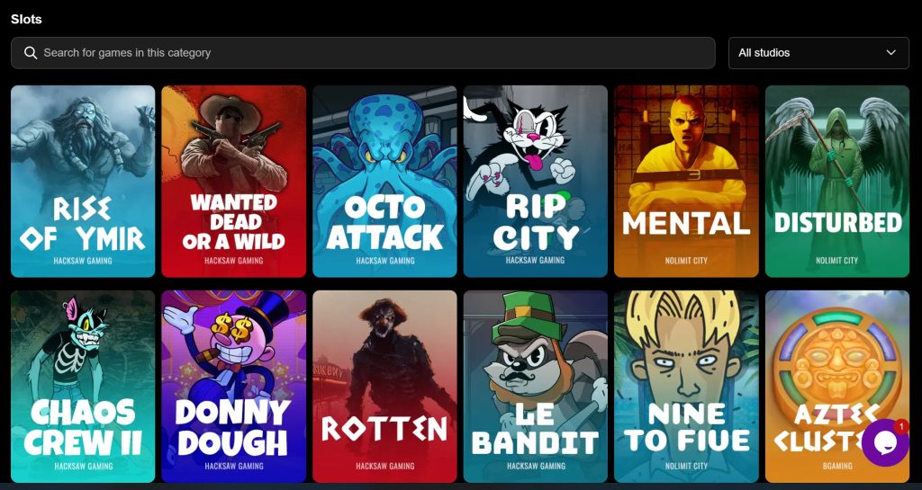 Rollchain Casino slots include some of the most popular releases from nearly 20 renowned studios