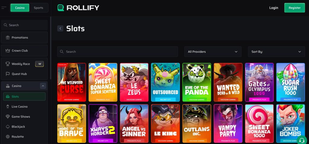 Rollify Casino offers more than 4,000 slots from some of the industry's biggest providers